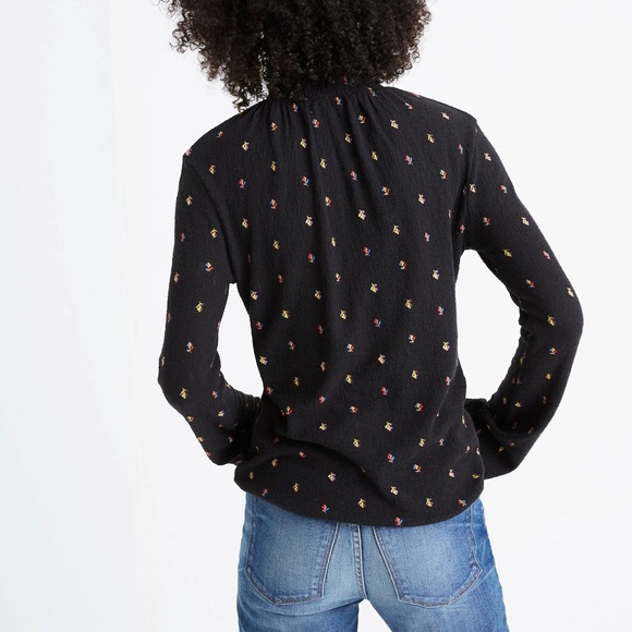 Texture & Thread Ruffled Mockneck Top in Rainbow Buds EUC - Picture 4 of 8